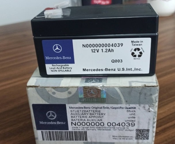 Bình phụ 12V 1.2Ah chính hãng cho xe Mercedes Benz