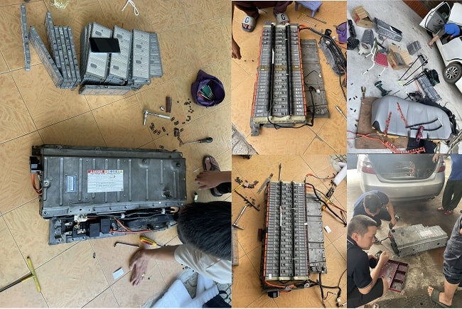 Sửa chữa Lắp ráp hoàn thiện pin Hybrid cho xe ô tô Toyota Camry sau khi đã khiểm tra bằng máy chuyên dụng